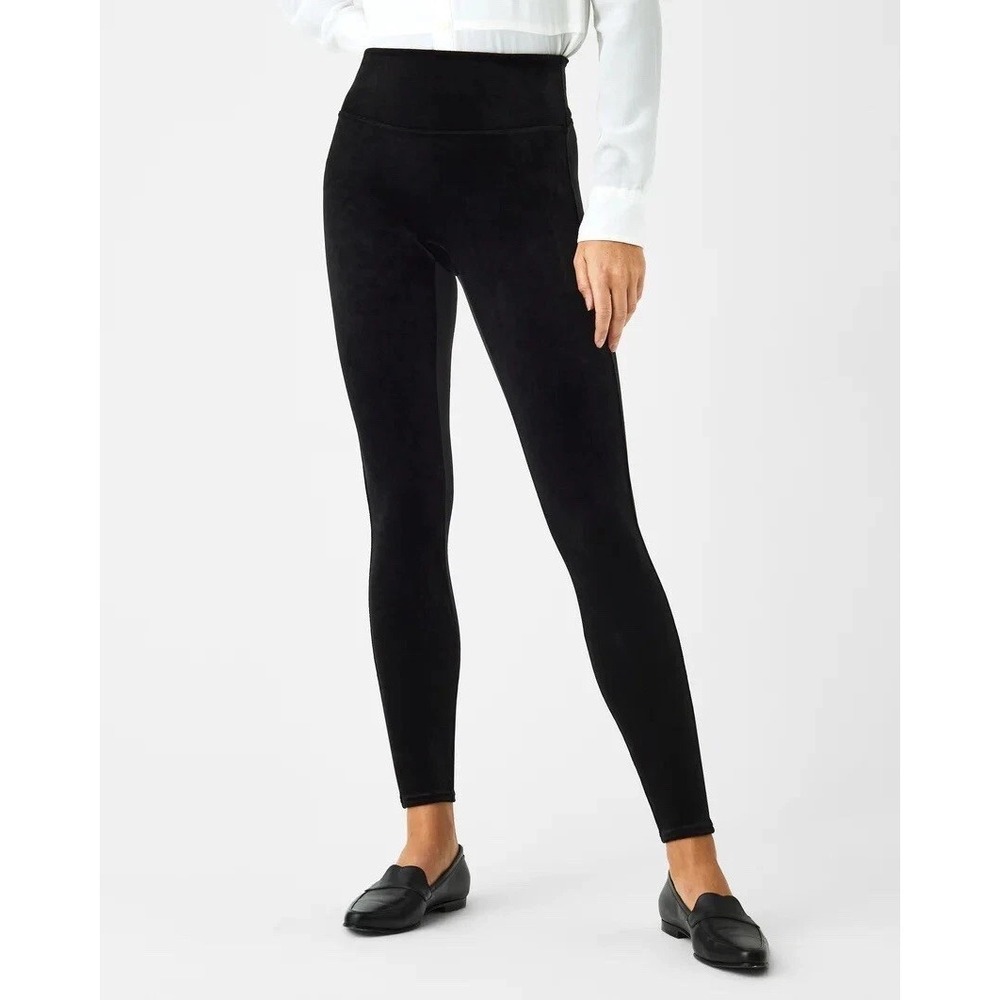 Spanx Women's Velour Leggings Black Holiday Party Size Small‎